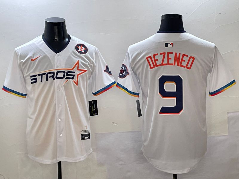 Men Houston Astros #9 Dezeneo White Fourth generation Joint Name Nike 2025 MLB Jersey style 9->houston astros->MLB Jersey